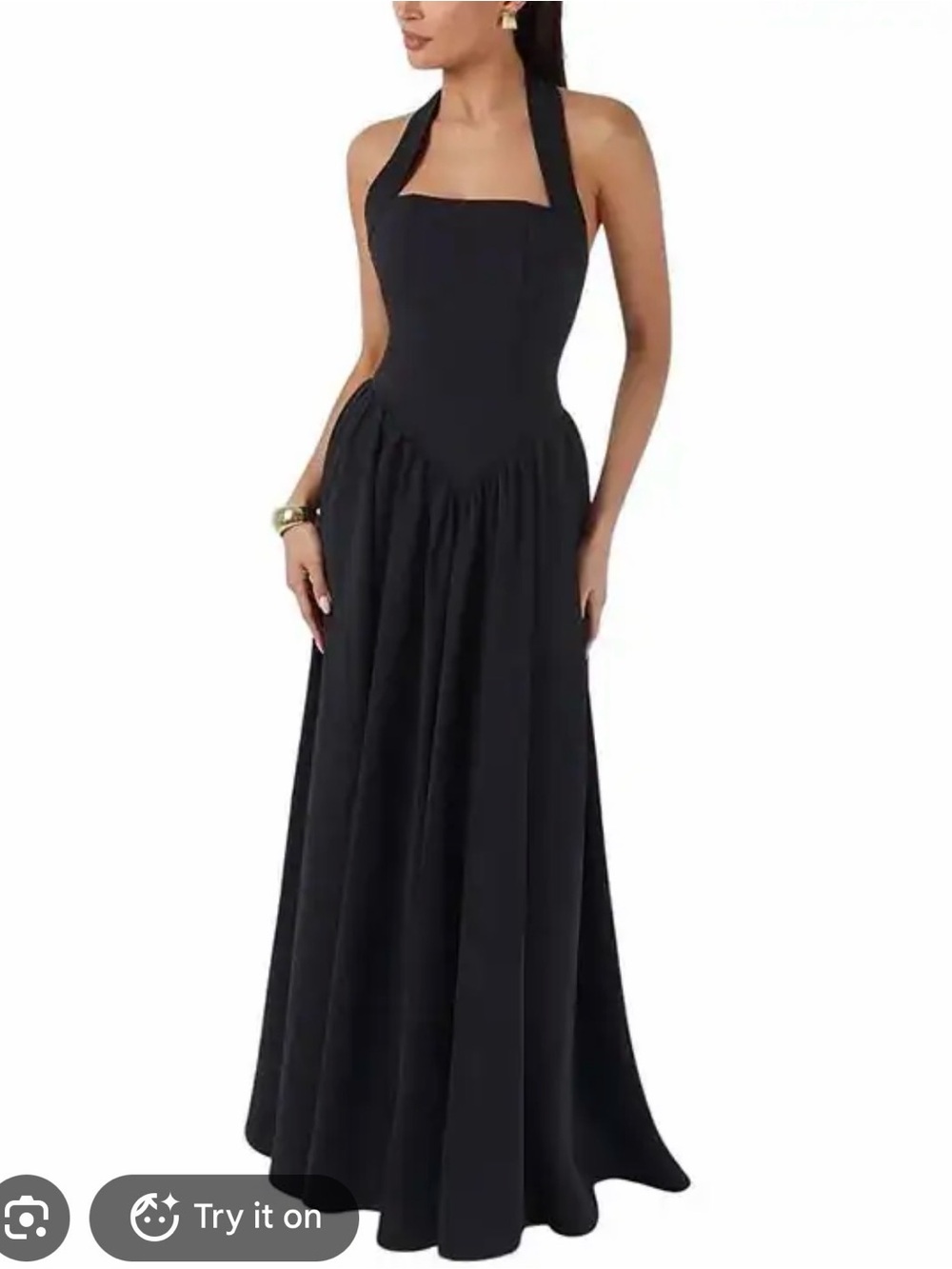 The Halter Contour Flowy Maxi Dress